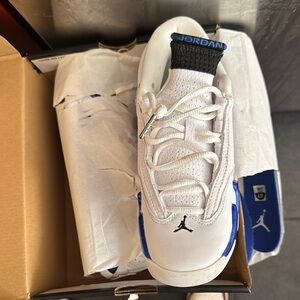 Jordan White and Blue Classic Sneakers